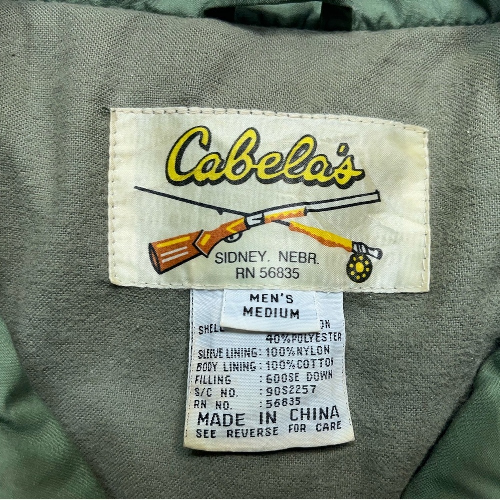 Cabela's Goose Down Field Jacket Mens Medium Fleece Lined Removable Hood  READ - Picture 5 of 16